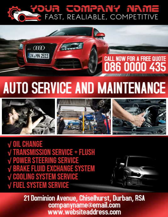 Car Repair Examples Copy of Automotive Repairs | PosterMyWall