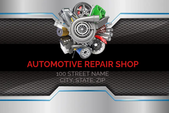 Automotive Shop Address Label Template | PosterMyWall