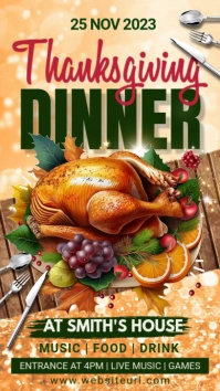 Family dinner, autumn festival,event,Thanksgiving Historia de Instagram template