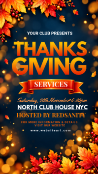 Black Thanksgiving Service เรื่องราวบน Instagram Template