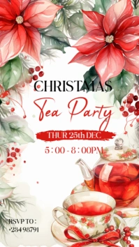 christmas tea party, tea party Instagram Story template