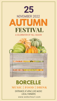 Yellow Autumn Festival เรื่องราวบน Instagram Template