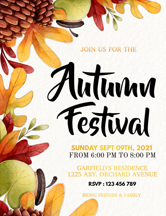 Autumn, fall, harvest, pumpkin patch Template | PosterMyWall