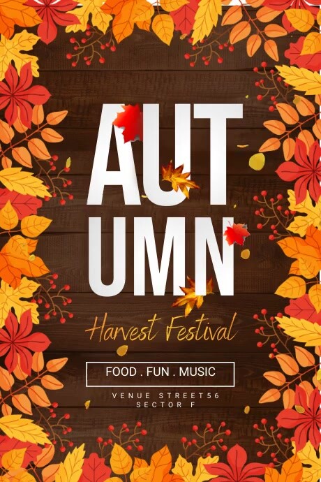 Fall Poster.pdf Autumn, Fall fest flyers, harvest Template | PosterMyWall