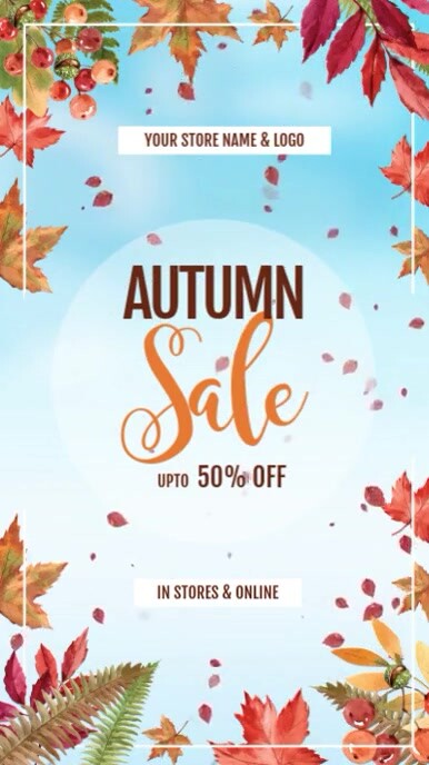 Fun Fall Ad Copy of Autumn/Fall Sale Digital Display video ad template | PosterMyWall