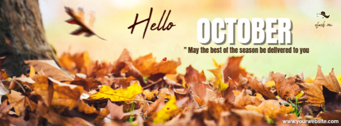 autumn, hello autumn, hello fall, leaves, October Facebook Cover Photo template