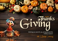 Autumn, autumn festival,event,Thanksgiving Postcard template