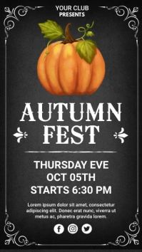 Autumn, fall, harvest, pumpkin patch Pantalla Digital (9:16) template