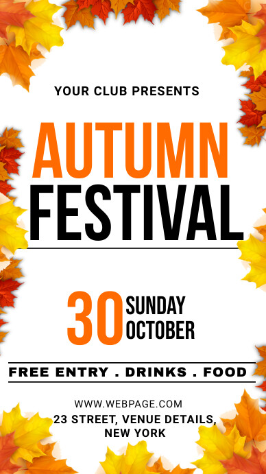 Autumn, fall, harvest, pumpkin patch Instagram Story template