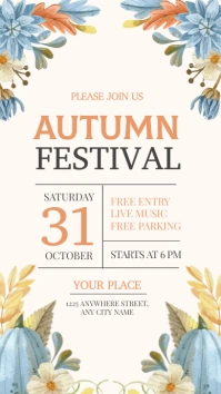 Autumn, fall, harvest, pumpkin patch เรื่องราวบน Instagram template