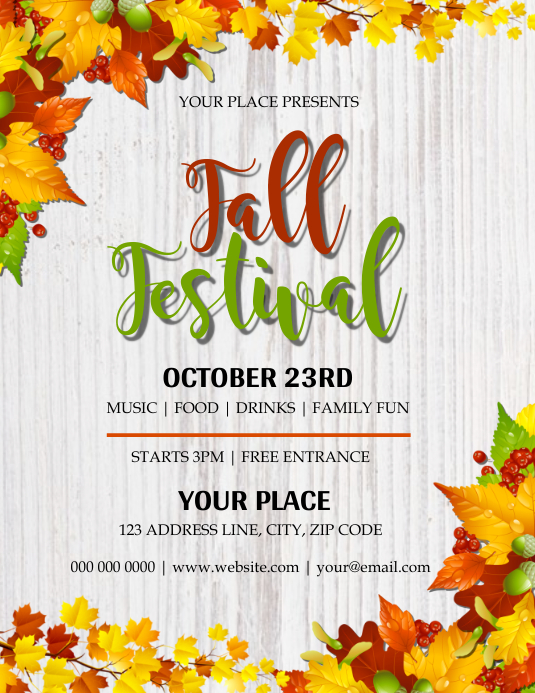 Autumn Fall Festival Flyer Template Postermywall