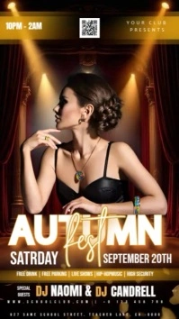 Autumn Ball Party Event Ad Design Template