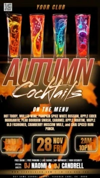 Autumn Bar Party Event Ad Design Template / Menu ad Instagram Story