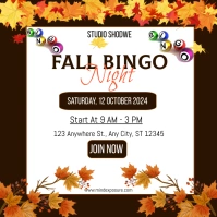 Autumn bingo invitation,fall bingo event Instagram Post template