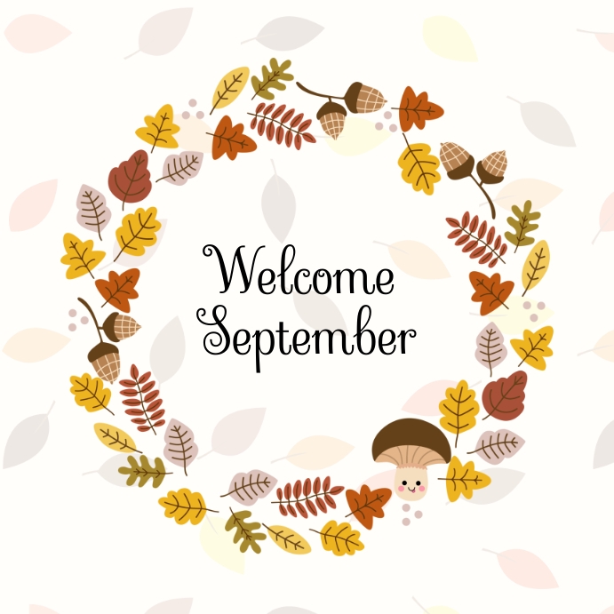 Autumn Border Welcome September Instagram Pos Template | PosterMyWall