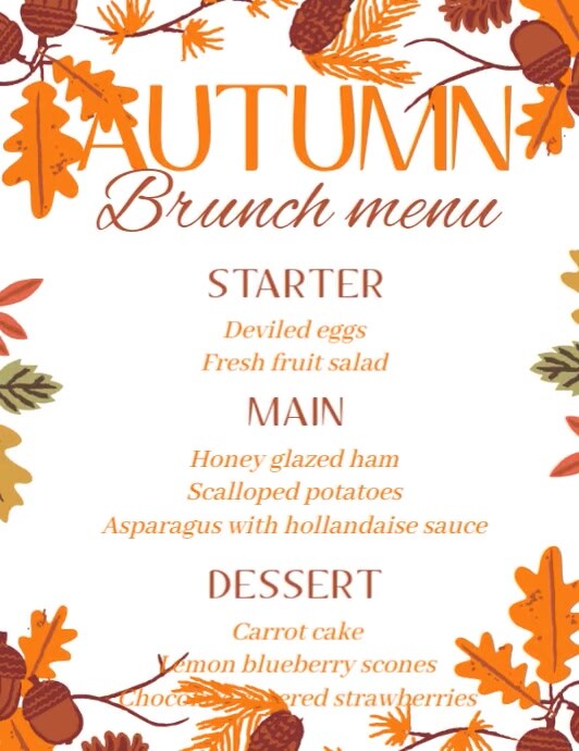 Autumn Brunch Menu Template | PosterMyWall
