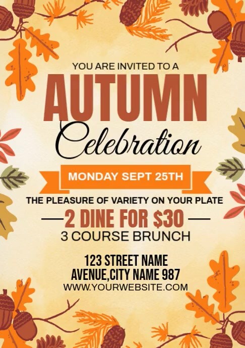 Plantilla de Autumn Celebration Ads | PosterMyWall