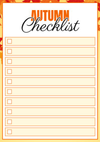 Yellow Autumn Checklist A4 Template