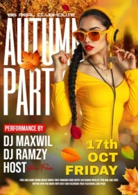 Autumn club party A5 template