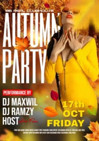 Autumn club party A5 template