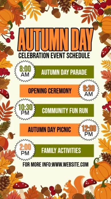 Autumn Day Schedule Template | PosterMyWall