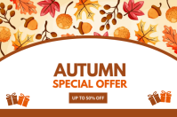 Blanc Autumn Sale Banner 4' × 6' Template