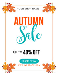 White Autumn Sale Instagram Portrait Template