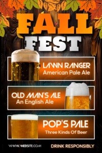 Black Fall Fest Beer Menu Poster Template