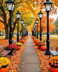 Orange Autumn Pathway Instagram Portrait Template
