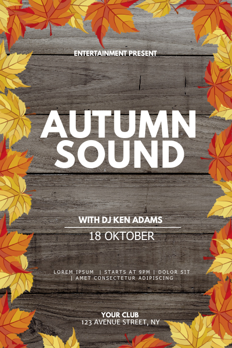 October Fall Flyer Autumn event flyer template | PosterMyWall