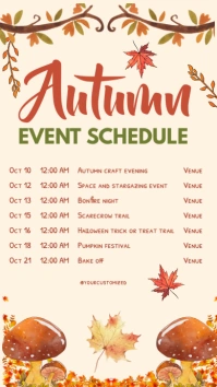 autumn event schedule Historia de Instagram template