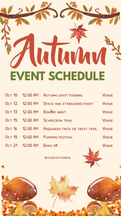 autumn event schedule Instagram 快拍 template