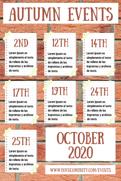 Autumn Events Fall Schedule Poster Template | PosterMyWall