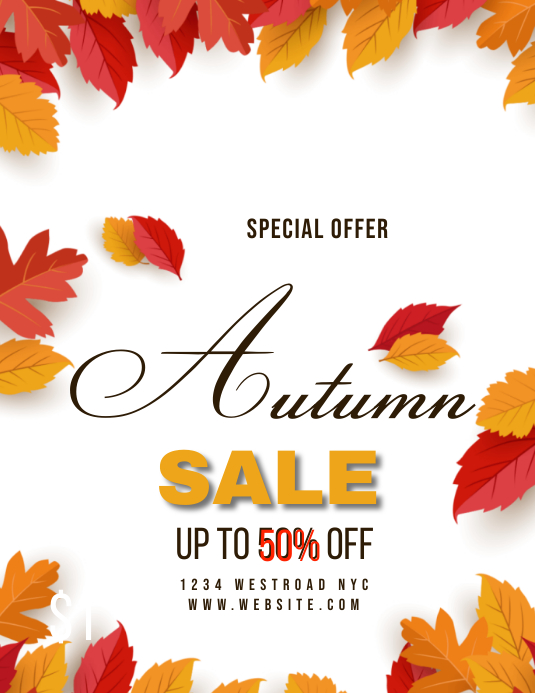 AUTUMN FALL AD POSTER FLYER TEMPLATE | PosterMyWall