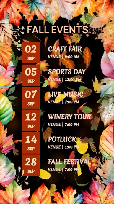 Autumn Fall Animated Events Template | PosterMyWall