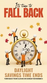 Yellow Daylight Saving Time Reminder Instagram na Kuwento Template