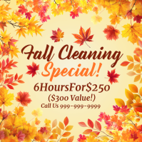 Żółty Fall Cleaning Promotion Сообщение Instagram Template