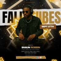 สีดำ Fall Vibes Party Persegi Template