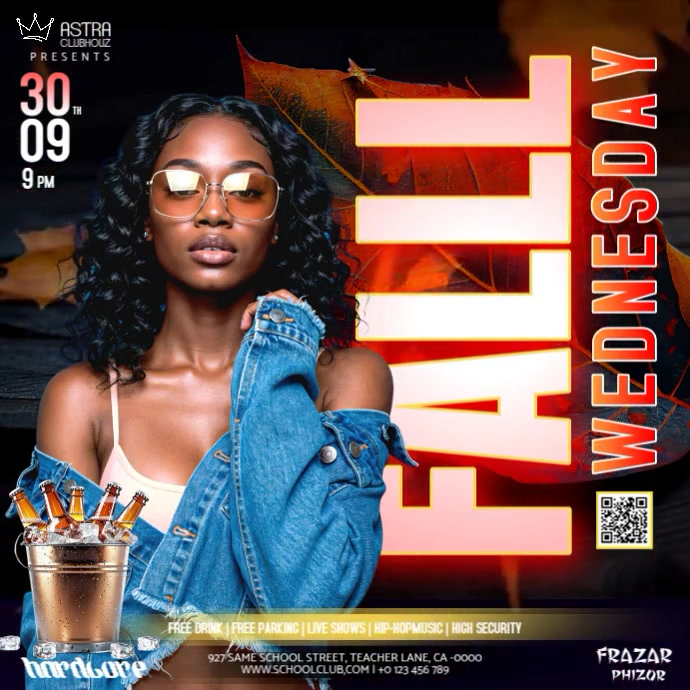 Autumn Fall Club Party Event Ad Design Template | PosterMyWall