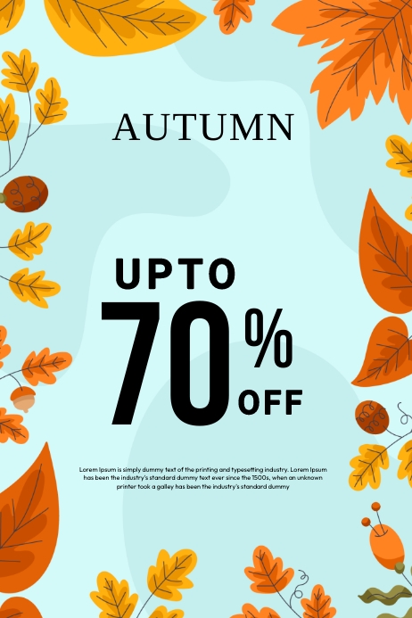 autumn fall 海报 template