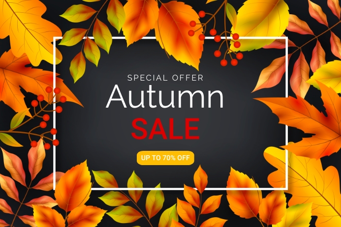 autumn fall 海报 template