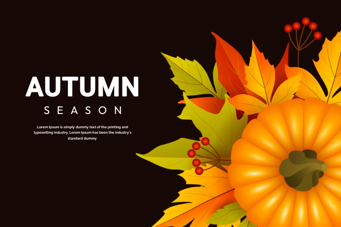 autumn fall 海报 template