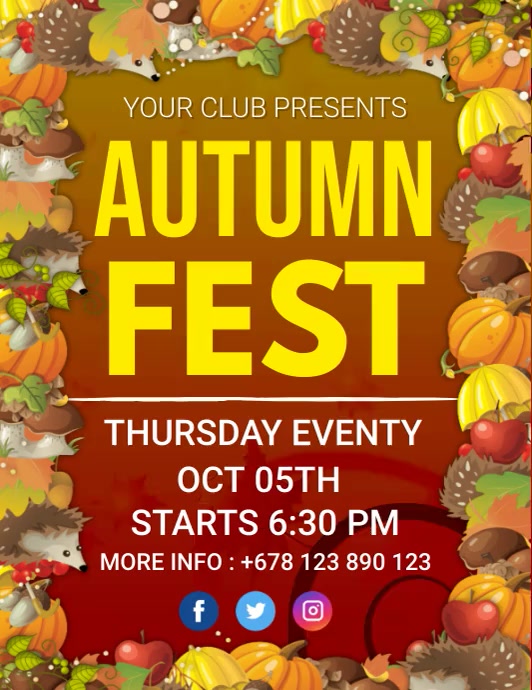 Fall Design Template Autumn/fall Template | PosterMyWall