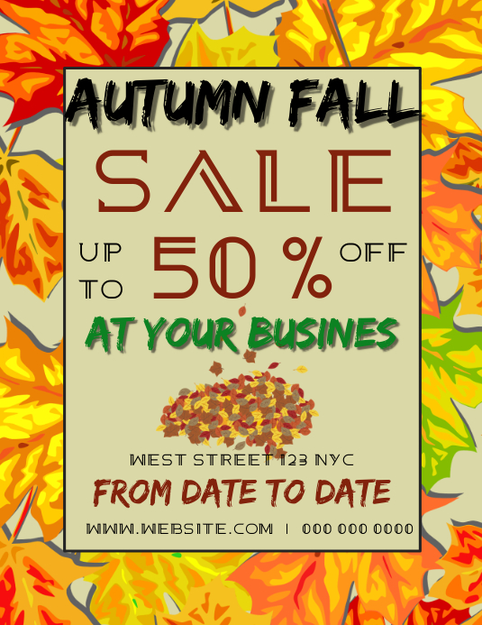 Fun Fall Ad Copy of AUTUMN FALL DISCOUNT SALE AD | PosterMyWall