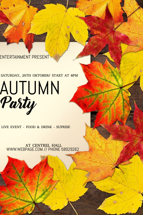 October Fall Flyer Autumn fall event flyer Template | PosterMyWall