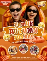 Autumn Fall family fun day festival design template Flyer (US Letter)