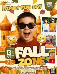 Autumn Fall family fun day festival design template Volante (Carta US)