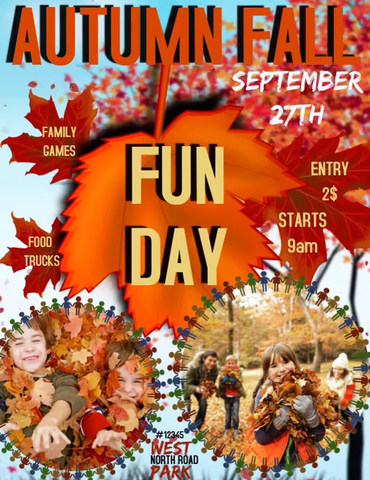 AUTUMN FALL FAMILY FUN DAY VIDEO SOCIAL MEDIA Template | PosterMyWall
