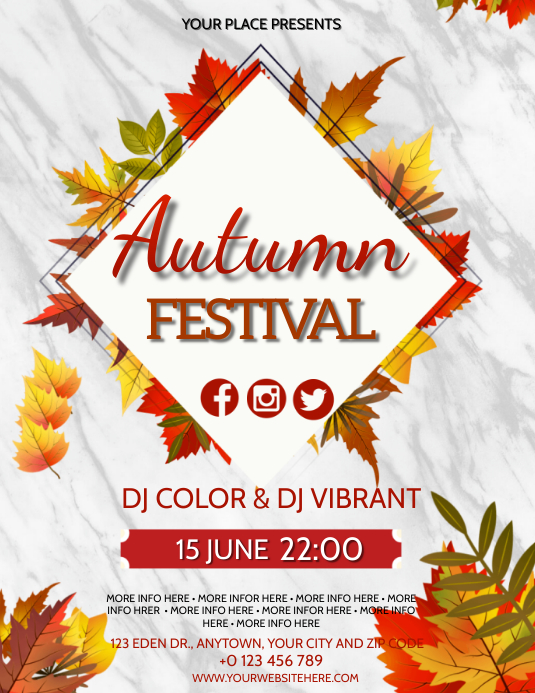 October Fall Flyer AUTUMN FALL FEST EVENT PARTY Flyer template | PosterMyWall