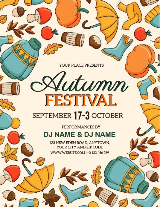 Fall Pageant Template Autumn / Fall Festival EVENT DESIGN TEMPLATE | PosterMyWall